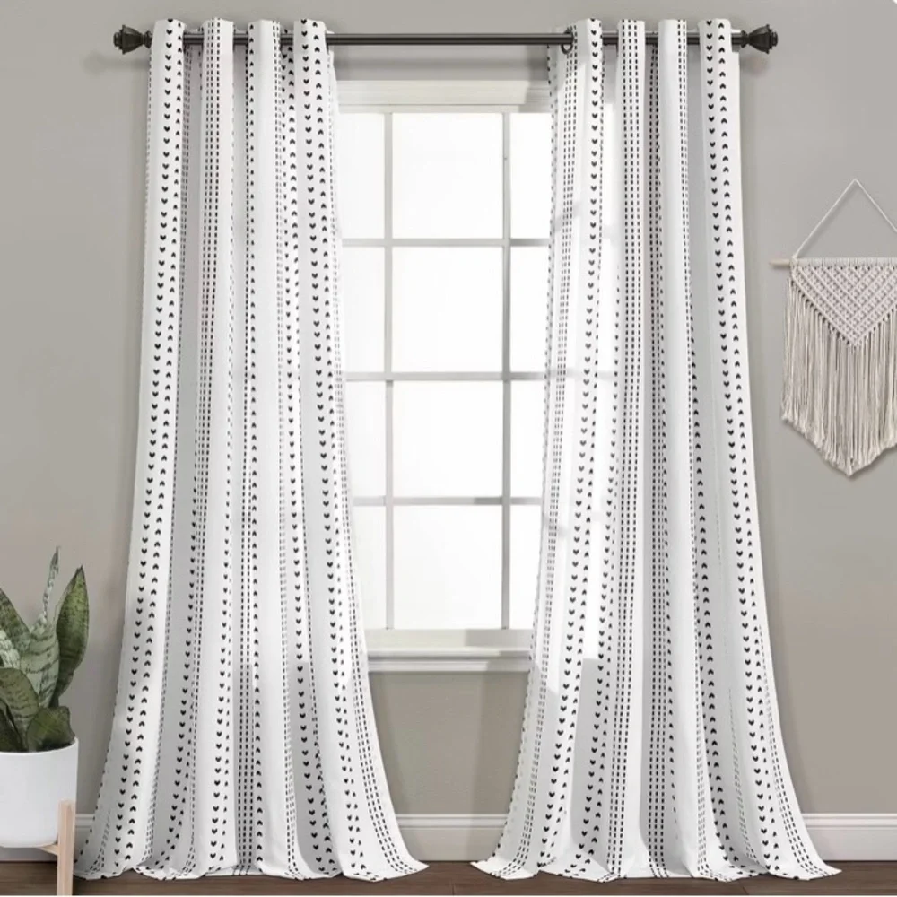 Lush Decor Hygge Stripe Window Curtain Panel Pair 52x108